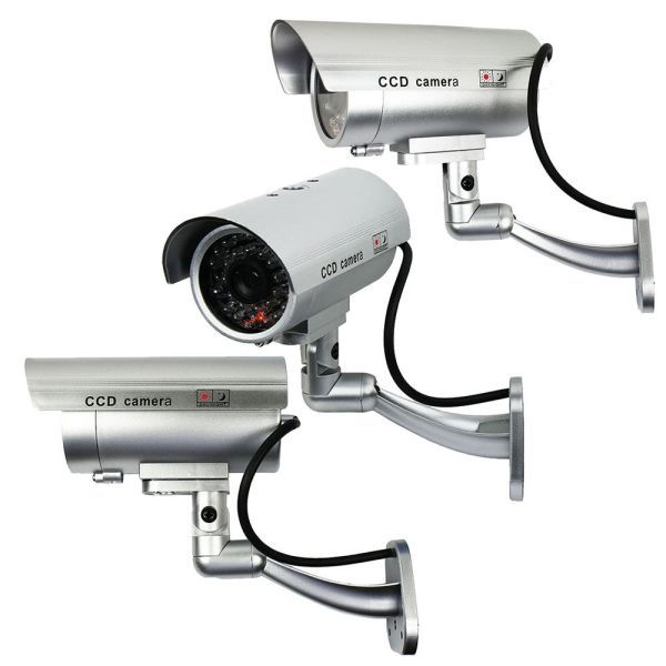 Camera Security Surveillance Dummy IR LED Camera - 3 Pack