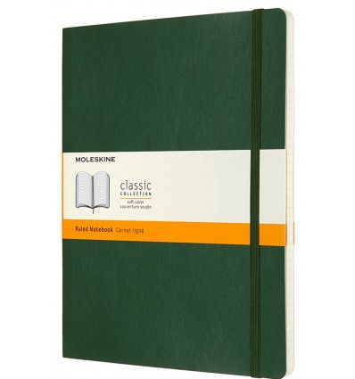 Moleskine Notebook, Extra Large, Ruled, Myrtle Green, Soft Cover (7.5 X 9.75) Image