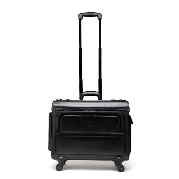 Tosca Leather Pilot Case - 4 Wheels