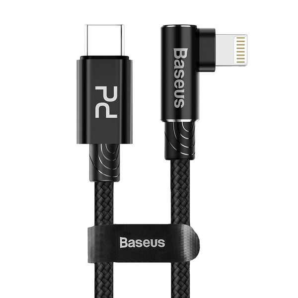 Baseus 18W Elbow MVP USB Type-C 2.0 to Lightning PD Cable PD - Black