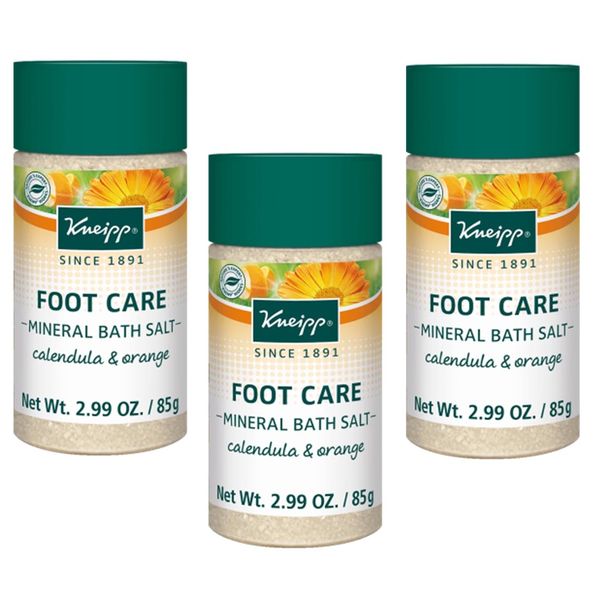 Kneipp Mineral Foot Bath Salt Foot Care with Calendula &amp; Orange 85g x 3