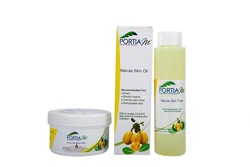 Portia M Skincare Kit Travel-Friendly Set of 3, Toner, Lotion, Body Oil
