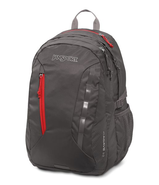 JanSport Agave Laptop Backpack - Forge Grey Red Tape