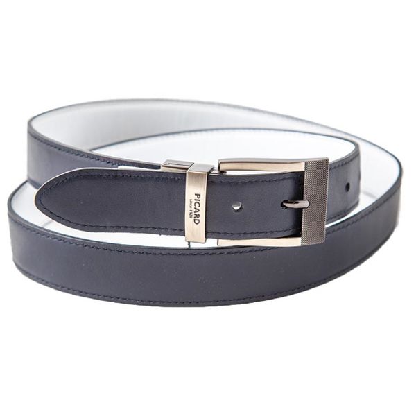 Picard Belt - Reversible Genuine Leather - 5279 White and Ocean Blue