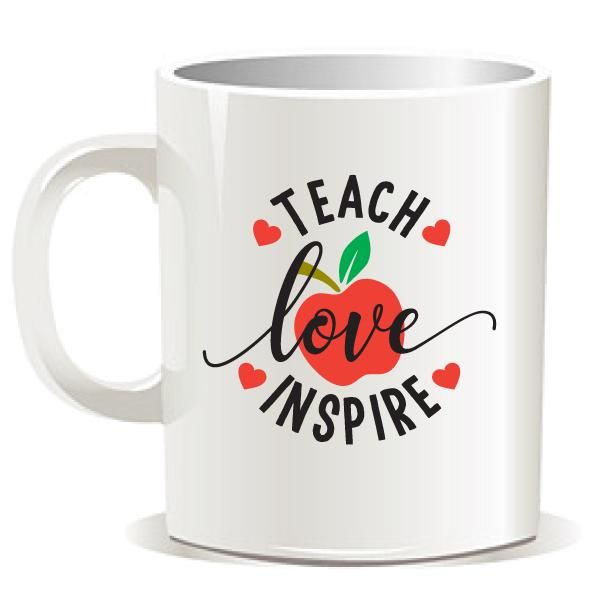 Coffee Mug-White-Teacher- Teach Love Inspire