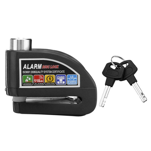 Metal Motorcycle/ Scooter Disc Brake Lock with Audio- Able Alarm - Black