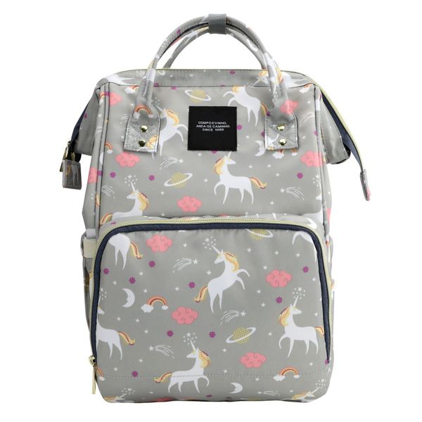 Unicorn Backpack Nappy Bag - Grey