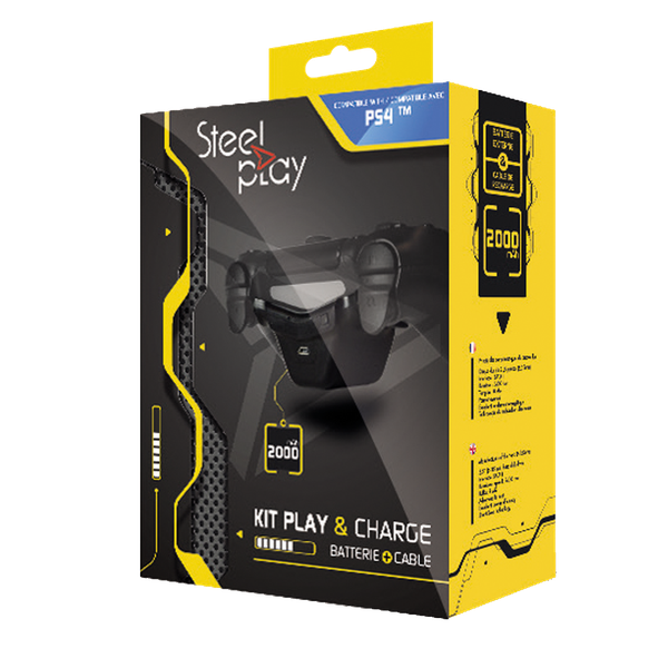 Steelplay - Play&amp;Charge Kit - Powerbank + Cable (PS4)