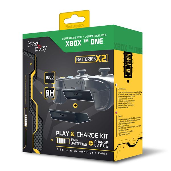Steelplay - Play&amp;Charge Kit - Twin Batteries + Cable (Xone)