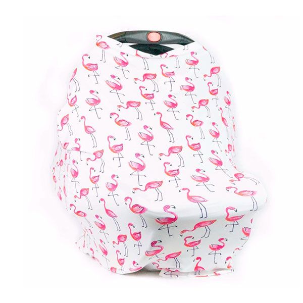 Baby Car Seat &amp; Nursing Cover - Flamingo