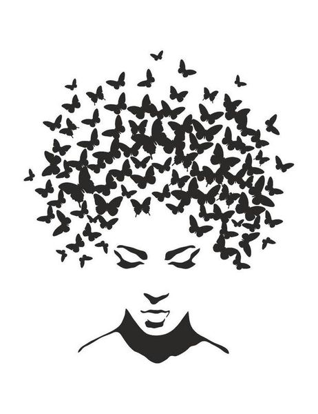 Butterflies in the head Wall Tattoo / Decal