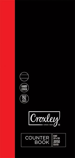 CROXLEY JD150 2-Quire 192 Page Ruled Feint &amp; Margin 297x138mm Pack of 5