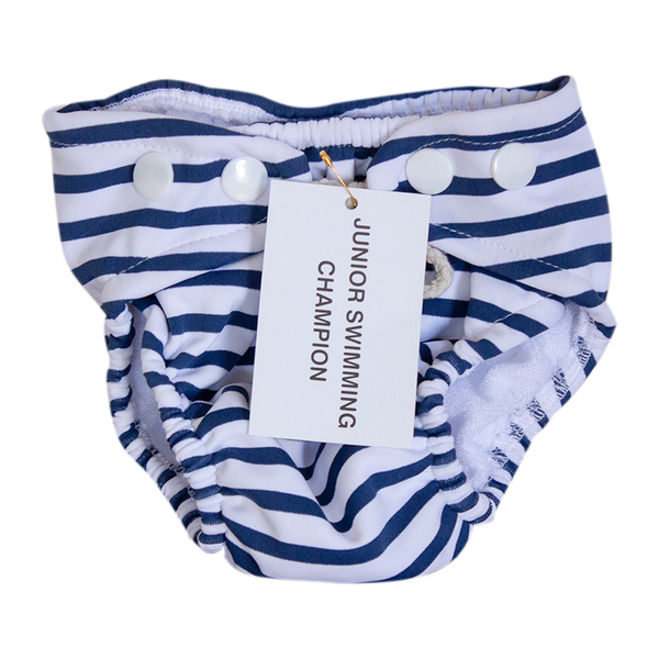 Junior Swimming Champion, Swim Nappy Navy Stripe