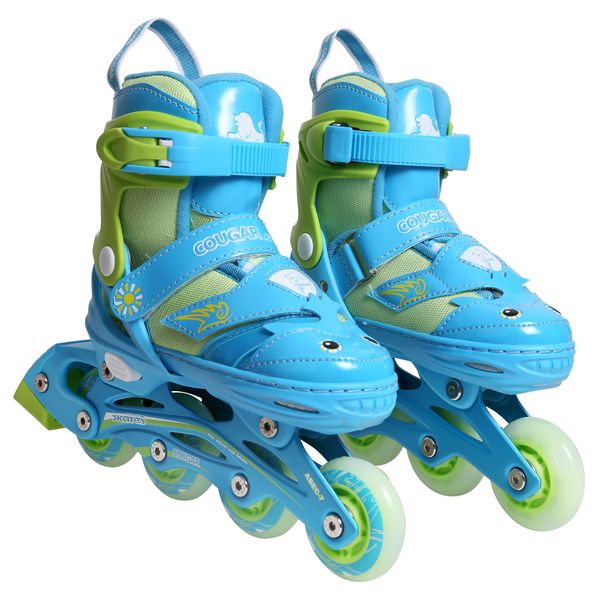 Cougar Little Dolphin Inline Skates set with 4 piece Protection Kit Medium