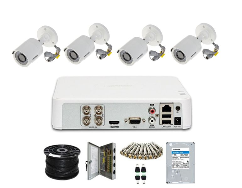 Hikvision 1080P 4CH DVR &amp; 4 x Bullet Cameras &amp; 1TB HDD CCTV Kit