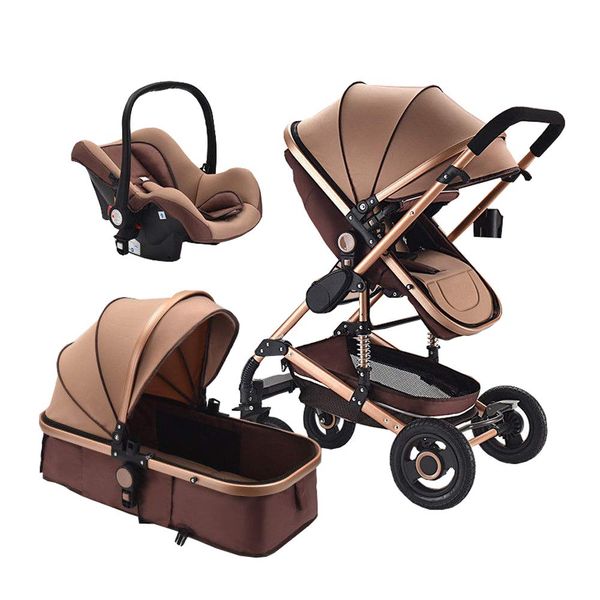 GB 3 in 1 Foldable Baby Carriage-Khaki