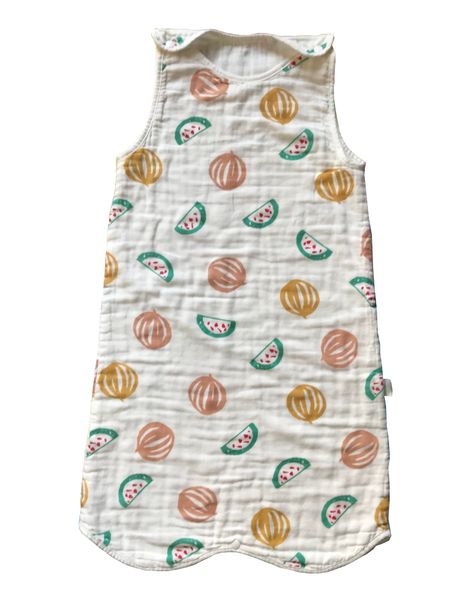 Olive Tree - 4 layer muslin sleeveless summer sleeping bag - Watermelon