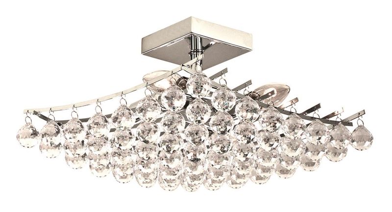 Polished Chrome Ceiling Fitting with Acrylic Crystals