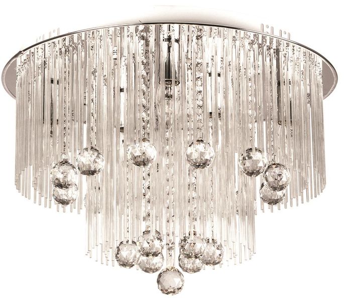 Ceiling Fitting with Glass Strands and Crystals