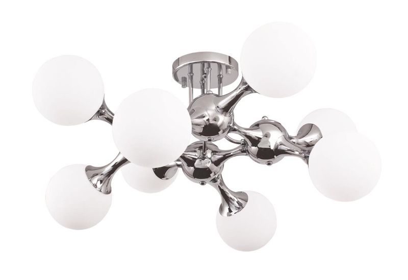Polished Chrome Ceiling Fitting with White Glass Balls