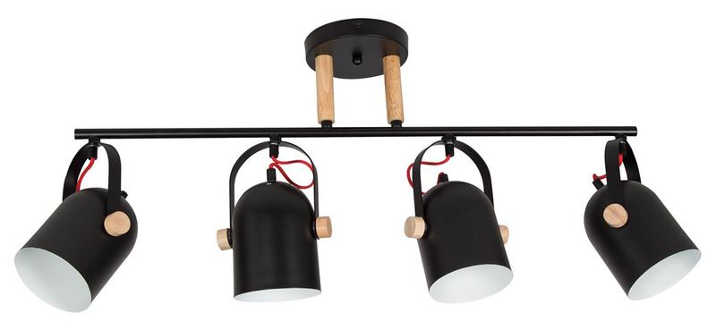 Black Iron and Wood Ceiling Fitting