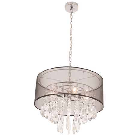 black shade crystal chandelier