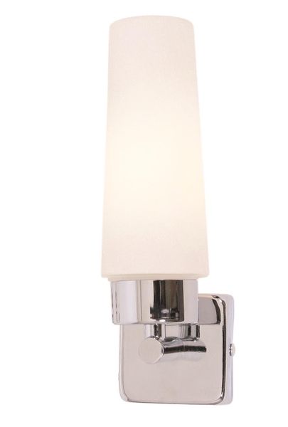 Polished Chrome Wall Bracket with Sealed White Glass