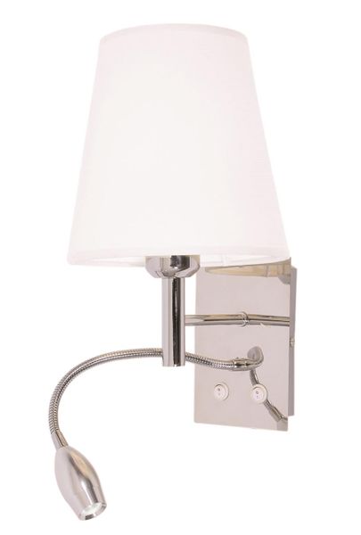 White Shade on Polished Chrome Wall Bracket