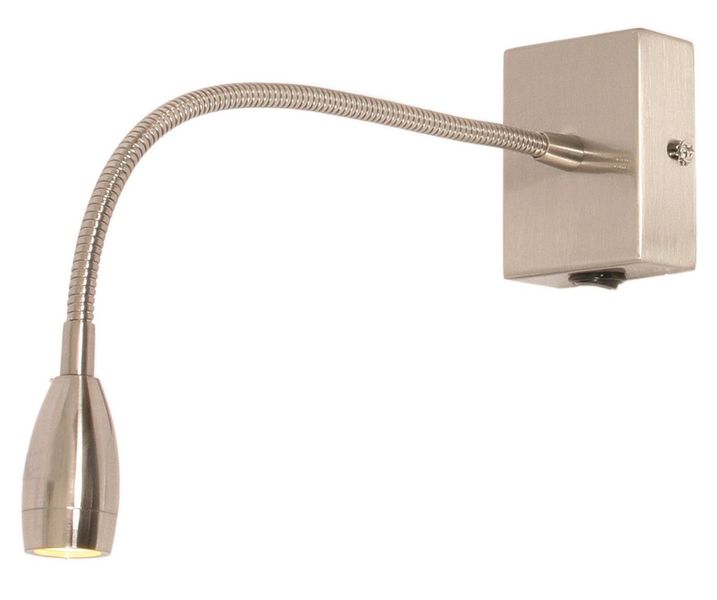 Satin Chrome Wall Fitting with Gooseneck Arm