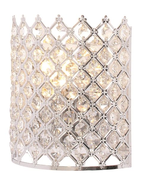 Polished Chrome Wall Bracket with Clear Acrylic Beads