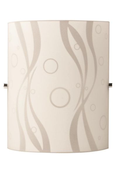 Polished Chrome Clips with Patterned Glass Wall Bracket