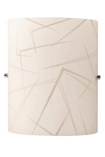 Polished Chrome Clips with Line Patterned Glass Wall Bracket