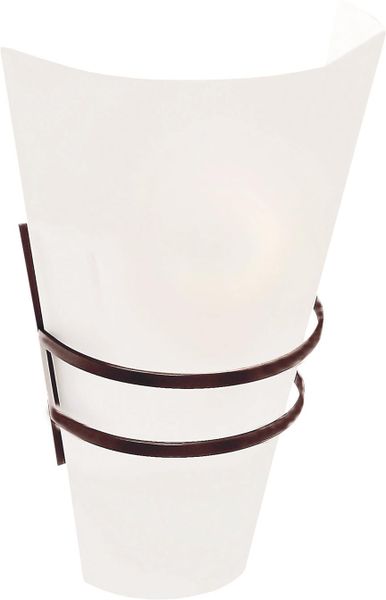 Brown Metal Wall Bracket with Frosted Glass