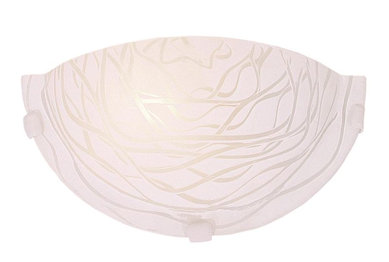 Decorative Patterned Glass Wall Bracket with White Clips