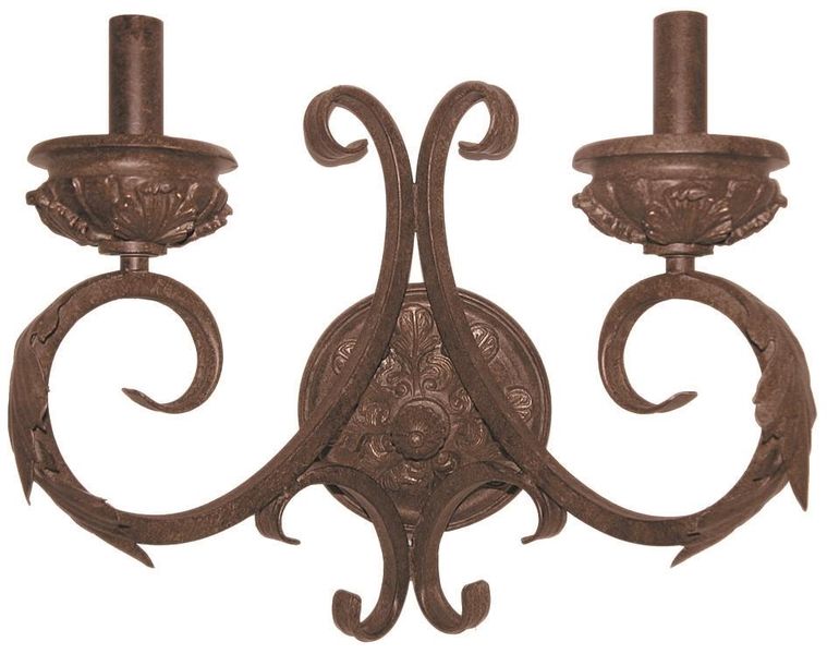 Resin Up Facing Wall Bracket with Leaf Design On Arms