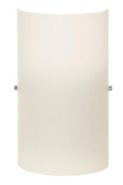 White Glass Wall Bracket with Polished Chrome Clips