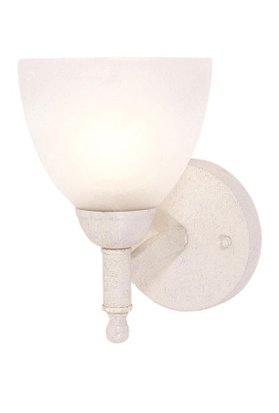 Up Facing Satin Chrome Wall Bracket with White Alabaster Glass
