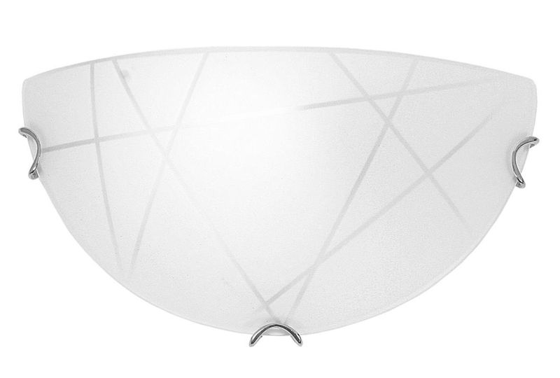 Frosted Glass Wall Bracket with Polished Chrome Clips