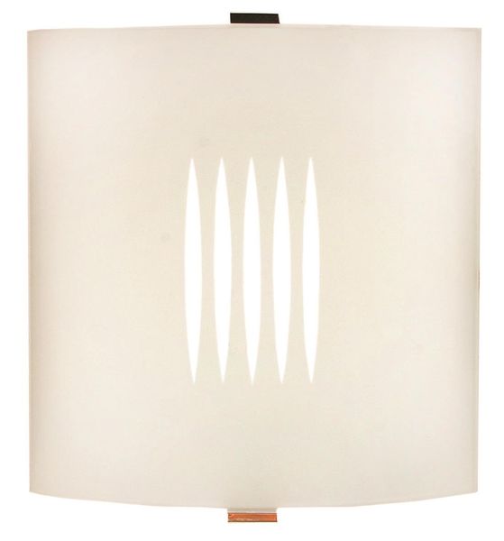 Decorative Frosted Glass Wall Bracket with Polished Chrome Clips