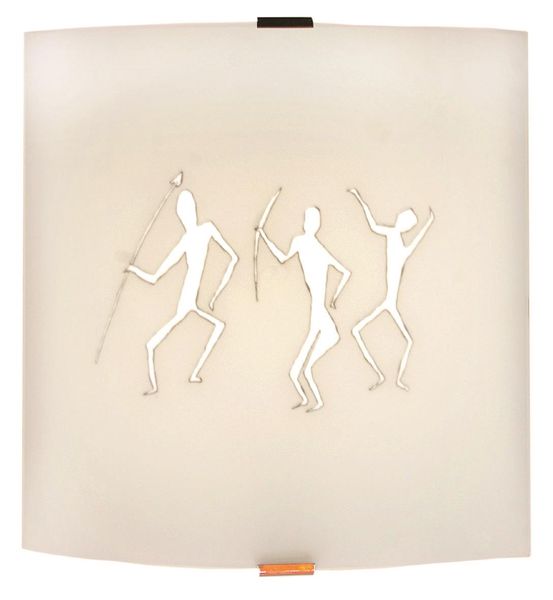 Decorative Caveman Styled Frosted Glass Wall Bracket with Chrome Clips
