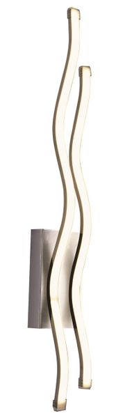 20 Watt LED Polished Chrome Wall Bracket with 2 Wavy Vertical Arms