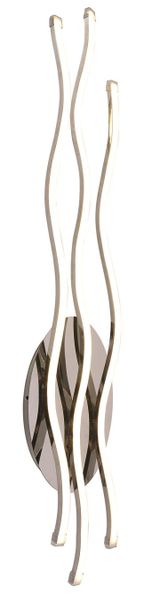 36 Watt LED Polished Chrome Wall Bracket with 3 Wavy Vertical Arms