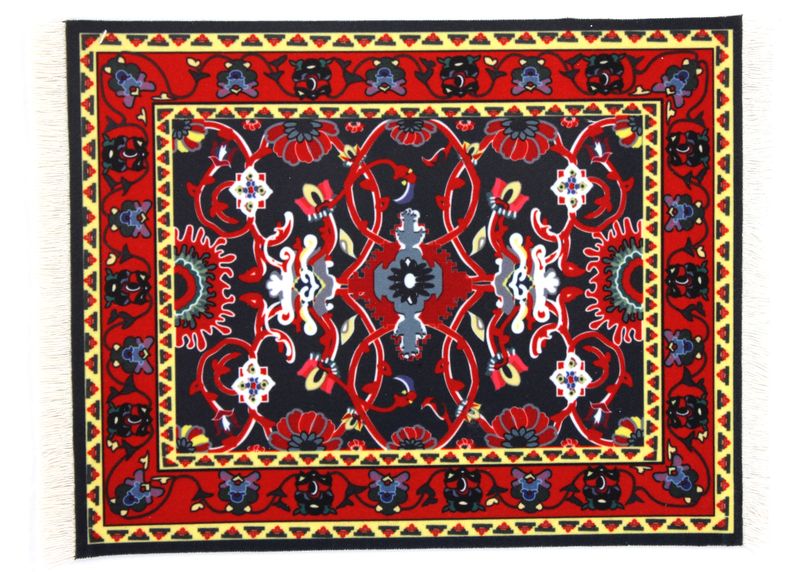 Turkish Moroccan Carpet Oriental Woven Rug Mousepad Mouserug Maroon
