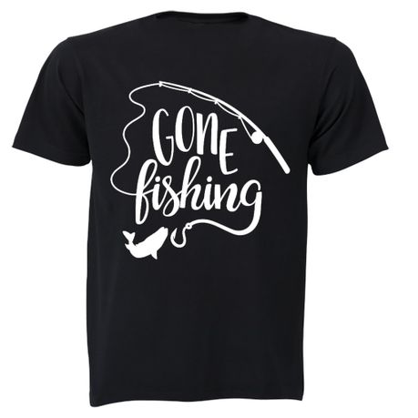 Gone Fishing - Mens - T-Shirt - Black, Shop Today. Get it Tomorrow!