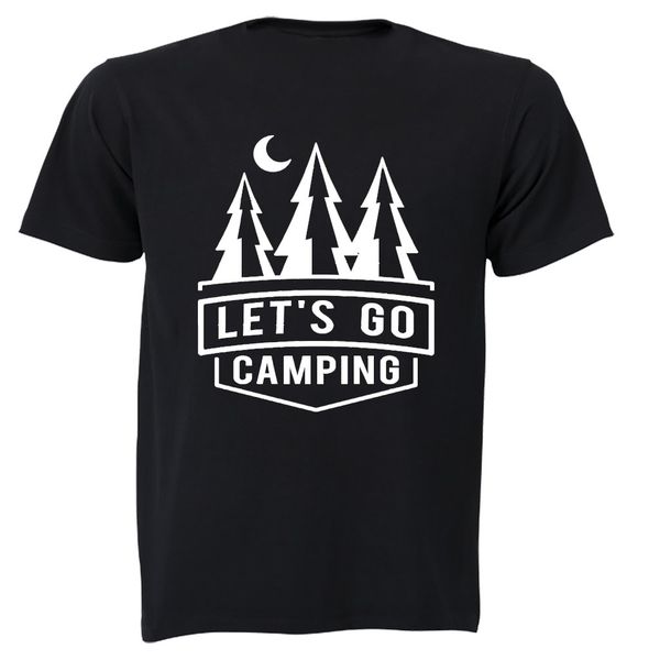 Let's Go Camping - Mens - T-Shirt - Black Image
