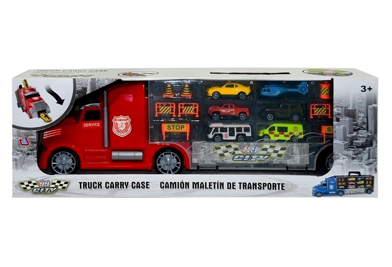 Sml Truck Carry Case W/ 6 Cars &amp; Road Signs