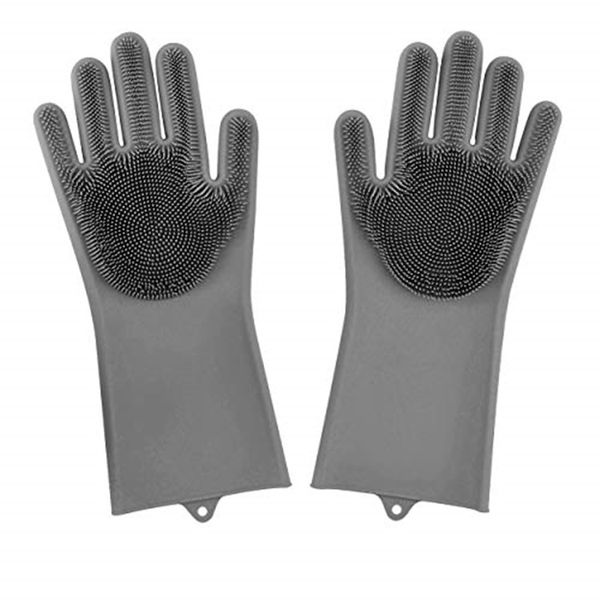 Silicone Rubber Dish Washing Gloves - Grey