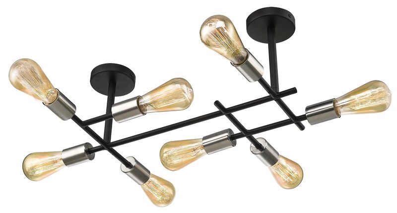 Black and Satin Chrome Ceiling Fitting