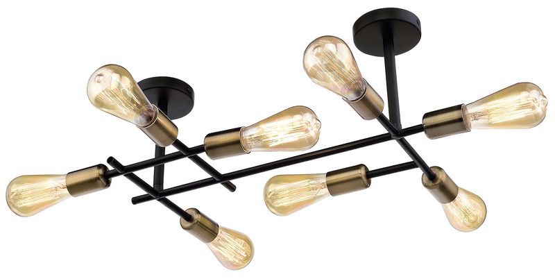 Black and Brass Chrome Ceiling Fitting