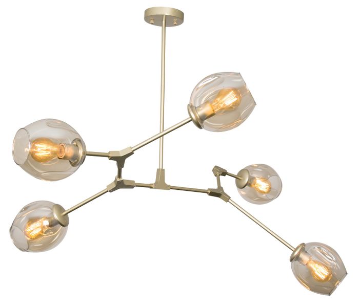 Gold Ceiling Fitting with Champagne Colour Glass